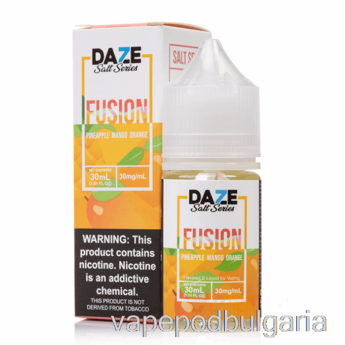 Vape Течности ананас манго портокал - 7 Daze фюжън сол - 30ml 30mg